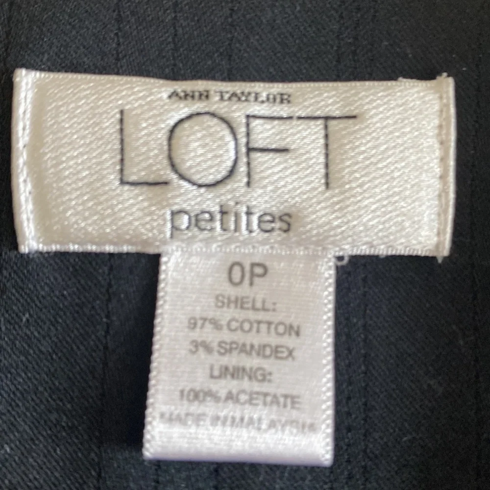 Ann Taylor Blazer Ann Taylor Black Cotton Blazer with Stretch  Size 0P - Picture 6 of 6